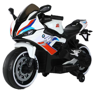 موتور شارژی دو چرخ بی ام و RR دو موتور سفید AX3061_اسباب بازی